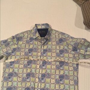 Robert Graham blue and yelliw Green Men's Shirt